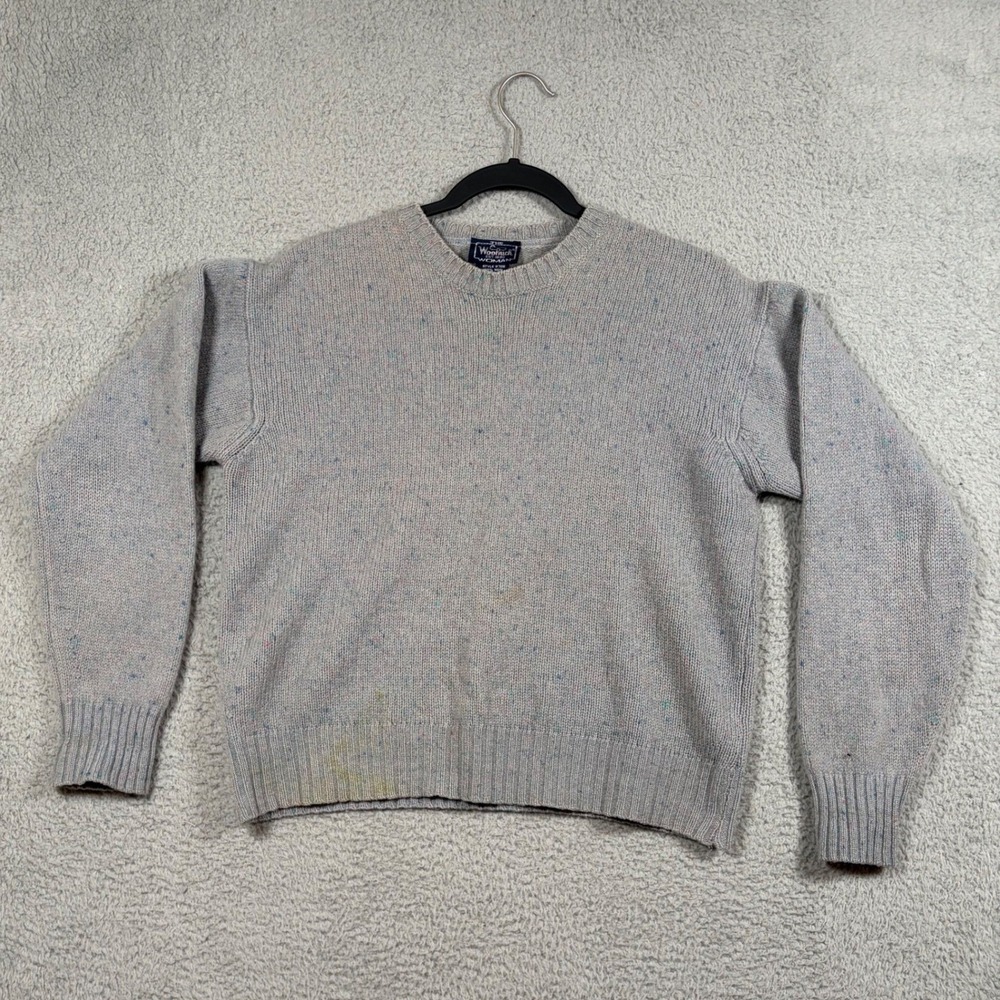 The Woolrich Woman Sweater‎ M Style 9706 Speckled Gray Wool Blend Crew Neck Knit